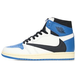 ナイキ トラヴィススコット AIR JORDAN 1 HI OG SP FRAGMENT MILITARY BLUE DH3227-105 24.5cm エアジョーダン1ハイスニーカー 中古 OM10