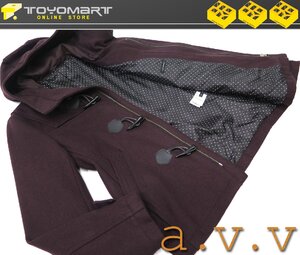 1105●a.v.v HOMME アーベーベー●32110　新品　ソフトメルトン ショートダッフルコート　ワイン/M