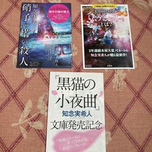 【ペーパー3種】知念実希人 硝子の塔の殺人 ムゲンのi 黒猫の小夜曲