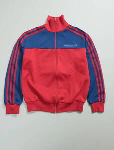 Y113/Adidas/アディダス/80s/トラックジャケット/ジャージジャケット/ジップアップジャケット/赤×ネイビー/オールド/Vintage/ビンテージ/