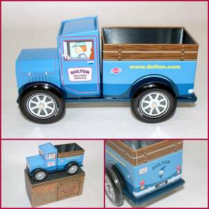 【DULTON/ダルトン】TIN TRUCK『スチール缶小物入れトラックｘ1』《美品》日本/中国製/ブリキ缶系toy/荷台ホルダー/ミニカー//BVT2979