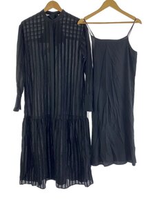 TODAYFUL◆長袖ワンピース/36/レーヨン/BLK/12120311