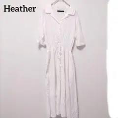 Heather　ヘザー　総柄ワンピース　ホワイト系　F