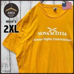 【アメリカンアパレル】アメリカTシャツ半袖メンズ2XLサイズイエロー黄色USA