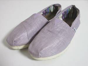 TOMS トムス リネン スリッポン 491212 W6.5 （24～24.5）パープル hj1261