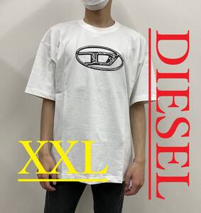 ディーゼル　Tシャツ　XXL　ロゴ　ホワイト　新品定価20.900円　33A24　A15269 0TJAY 141 T-BOXT-Q22　コットンジャージ　オーバルDロゴ