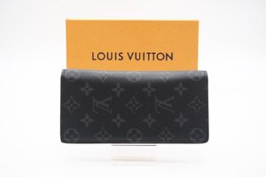 ☆安心の３大保証☆ Bランク ≪LOUIS VUITTON ルイ ヴィトン/二つ折り長財布≫ M61697 エクリプス ポルトフォイユ ブラザ 黒 グレー 送料込