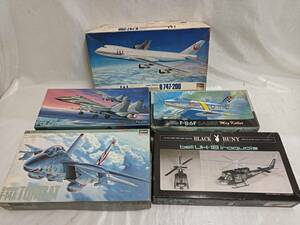 QAZ13569★プラモデル　ハセガワ　5箱セット　F-14A　グラマン　トムキャット　MIKOYAN　MIG29　F-86F　ミグキラー　等 一部組立　バラあり