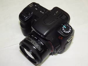 ■中古美品 デジタル一眼レフ ソニーα200 黒◆SONY DSLR-A200◆レンズシグマ24mm単焦点◆ボディ内手振れ補正◆動作確認済■