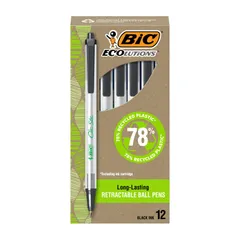 (送料込)ビック(Bic) ボールペン エコリューションズ クリックスティック 1.0 mm 油性 黒 12本入り ECSBLK-B12