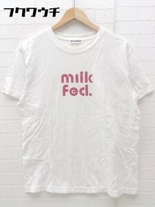 ◇ MILKFED. ミルクフェド 半袖 プリント Tシャツ カットソー サイズONE オフホワイト レディース