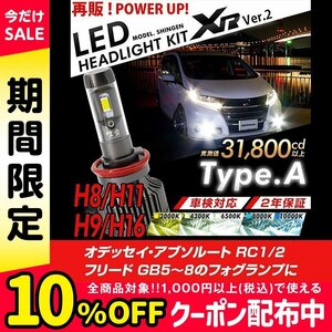 改良版!! LED 信玄 XR H8 オデッセイ アブソルート RC1 2 フリード GB5～8 フォグランプに 配光調整無し簡単取付 車検対応 2年保証 12V 24V