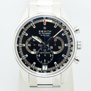 ゼニス 中古 メンズ ZENITH エル プリメロ 自動巻 オートマ 36000VpH 03.2040.400 SS ステンレススチール ブラック 軽仕上げ