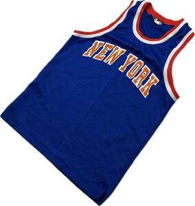 NBA ☆ NEW YORK KNICKS ユニフォーム タンクトップ ゲームシャツ ブルー レッド L 春夏 バスケ スポーツ ニューヨーク ニックス■BC309