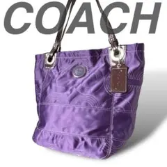 美品 COACH シグネチャー オプアート ショルダーバッグ ナイロン チャーム