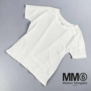 MM6 Maison Margiela メゾンマルジェラ 裾デザインタック 半袖カットソー トップス レディース 白 ホワイト サイズ38*SC127