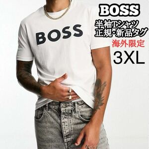 HUGO BOSS ORENGE ヒューゴボス オレンジ 半袖 Tシャツ メンズ ロゴT コットン クルーネック 3XL 4L ホワイト 海外限定 正規