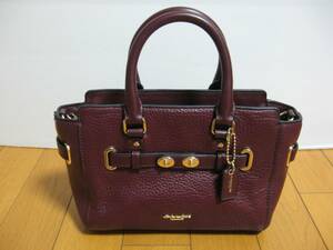 即決コーチ COACH ハンドバッグ スワッガー20/ミニキャリーオール37635 ワインレッド濃い赤