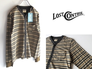 新品タグ付 LOST CONTROL ロストコントロール 2018SS LS OPEN CUT&SAWN BORDER ボーダー カットソー カーディガン 2 元CELT&COBRA ケルコブ