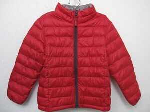 【美品】ユニクロ UNIQLO キッズ 軽量 中綿ジャケット ジャンパー 赤 110サイズ ■管理番号L27570AWS24-231217-10