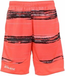 【KCM】Z-athlet-109-M★展示品★【ATHLETA/アスレタ】メンズ　ボーダープラクティスパンツ　ハーフ　半ズボン　02333　レッド　サイズM