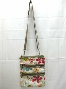 ★LeSportsac◎レスポートサック/ポシェット/ショルダーバッグ/花柄/ホワイト/マルチ