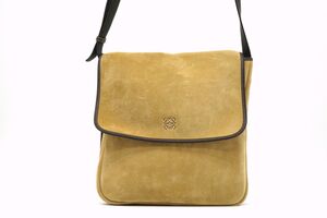 ロエベ アナグラム メッセンジャー ショルダーバッグ クロスボディ ロゴ Unisex スエードレザー カーキ LOEWE 0361h