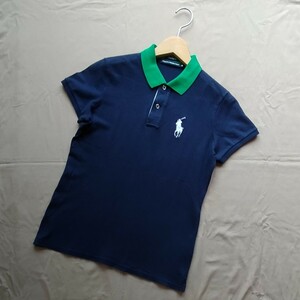 ラルフローレンゴルフ（Ralph Lauren GOLF）ゴルフ_ポロシャツ_ビッグポニー_紺_ネイビー_サイズM_緑