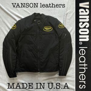 ★USA製 VANSON 本革使用 ライダースジャケット バンソン ナイロン ジャケット アメリカン バイク 未使用品 A70113-12