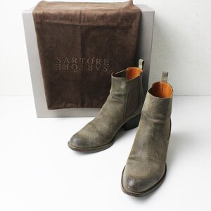 定価9.3万 Deuxieme Classe ドゥーズィエムクラス SARTORE サルトル OIL SUEDE BOOTS 35/-カーキ 22.5cm 【2400012146600】