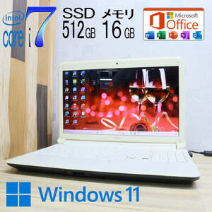 ★完動品 最上級4コアi7！新品SSD512GB メモリ16GB★A56C Core i7-2670QM Webカメラ Win11 MS Office2019 Home&Business ノートPC★P71066