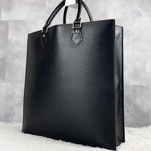 美品 LOUIS VUITTON ルイヴィトン サックプラ ノワール エピ ビジネスバッグ ブリーフケース トート 肩掛け レザー A4 ロゴ型押し 通勤 黒 