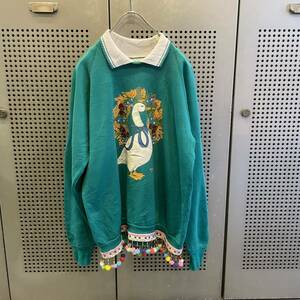 古着　ヴィンテージ　vintage sweat スウェット　トレーナー　リメイク　リメイクsweat カラフル　派手　個性派