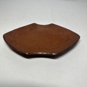 初出し品　 備前焼 せんべい皿　鯛　時代物　NO2 ★広島発送★