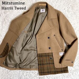 美品【Mitsumine × ハリスツイード】Pコート ピーコート 日本製 キャメル M メンズ ミツミネ Harris Tweed