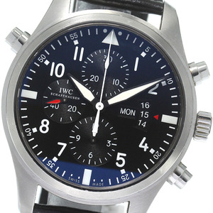 IWC IWC SCHAFFHAUSEN IW377801 パイロットウォッチ ダブルクロノグラフ デイデイト 自動巻き メンズ 保証書付き_826541