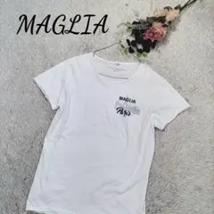 【マリア】レディース 白 Tシャツ ロゴ入り Mサイズ イタリア製