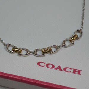 定型外送料無料 USED品・保管品 COACH コーチ レディース ネックレス シルバーカラー/ゴールドカラー アクセサリー 箱付