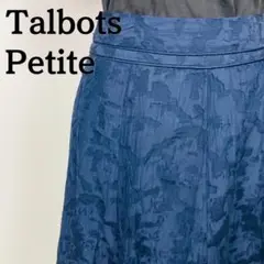 タルボット　Talbots　petites　スカート　ネイビー　フレア　シルク