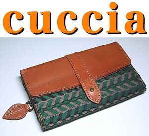 ◆ 送料無料！ 未使用品！ cuccia (クチャ) ブランド 折り畳みサイフ　二つ折り/三つ折り/独立がまぐち小銭入れ/カード類収納多数/薄手仕様