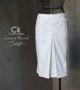  カルバン クライン Ck Calvin Klein 白 オフホワイト インパーテッドプリーツ スカート W71