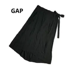 GAPギャップ　ラップスカート 巻きスカート  黒 ブラック　　リボン　S