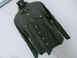 kkyj5334 ■ FAT ■ シャツ トップス 長袖 コットン グレー SKINNY L