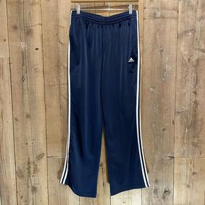 【サイズ M】 00s adidas トラック パンツ アディダス ビンテージ アメリカ古着 USA 90s ジャージ 3本線 ネイビー ホワイト 紺 白