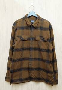 patagonia/パタゴニア/長袖シャツ/Ms Fjord Flannel Shirt/STY53947FA20/ブラウン×ネイビー系/Lサイズ