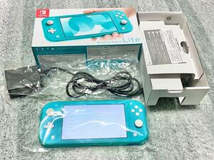 美品 付属品揃 ジャンク Nintendo Switch lite ニンテンドースイッチ ライト 本体 液晶に波線 動作OK ターコイズ 任天堂