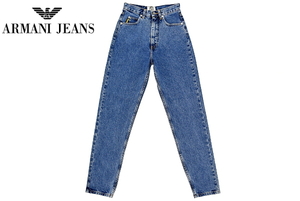 J-7539★美品★ARMANI JEANS アルマーニジーンズ BLUE POWER★イタリア製 ヴィンテージウォッシュ加工デニム テーパードスリム ジーンズ 26