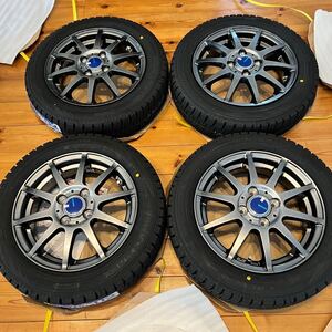 WINNERS ウイナーズ CF-01 メタリックグレー ダンロップ ウインターマックス 155/65R14 14インチ スタッドレスタイヤ&ホイールセット