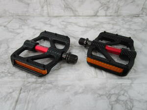 W.24.E.9　TO　★送料230円定額☆　フラットペダル　GORIX　GX-FY610　ブラック×レッド　ペア　USED　☆