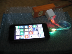 即決 ◆ iPhone 5, 5C, 5S対応 LED USBケーブル ◆ W